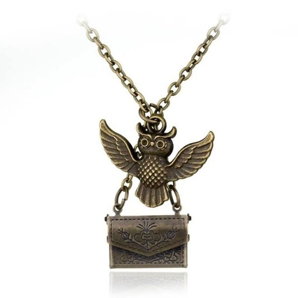 Bronze Hedwig and Hogwarts Letter Necklace - Picture 2 of 8